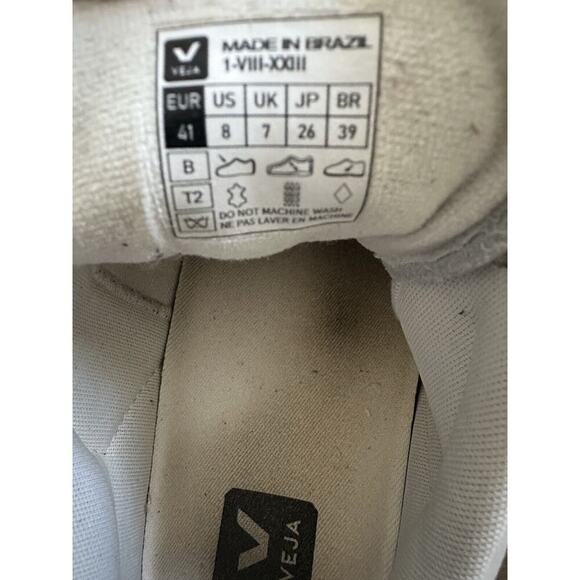 VEJA V-90 leather and suede sneakers - White (Green V Logo) Size 8